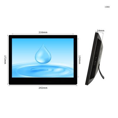 China Built-in 1+8G Chip A64 Touch Screen Android WIF Clock In Black IPS Memory 10 Inch Digital Photo Frame for sale