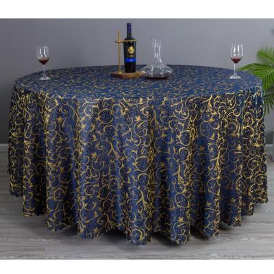 China Factory Modern Jacquard 120inches Customized Round Table Cloth For Wedding Hotel Dining Banquet for sale