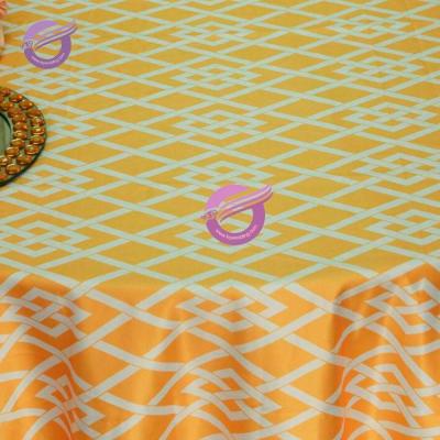 China Other MY0021G Many Colors Designs Decoration Yellow New Polyester Satin Matte Table Cloth for sale