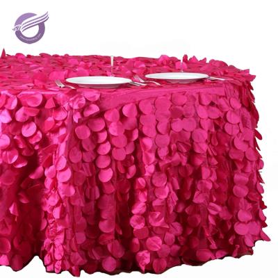 China Hot Pink Disposable Damask Taffeta New Product TX22562 Embroidery Fancy Tablecloth for sale