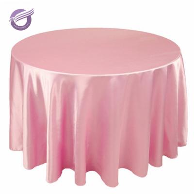 China TP08212 Oriental Disposable Round Satin Table Cloth Rental Single Low Wedding Tablecloth for sale