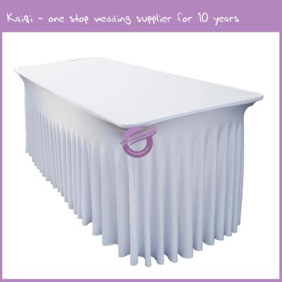 China Spandex table skirt YT00500 wedding event decor spandex skirt table cover for sale