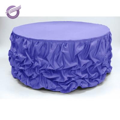 China Other modern design YT07762 decoration table skirt restaurant purple wedding tablecloth for sale