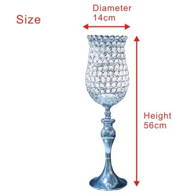 China wholesale weddings k7803 beaded tall candle holder,crystal flower stand,wedding centerpieces for sale