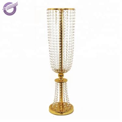 China Home Metal Iron Centerpiece Decoration Wedding ZT40240 Crystal Flower Stand for sale