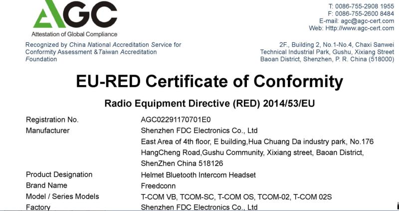 CE - Shenzhen Fdc Electronic Co., Ltd.