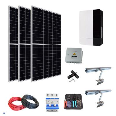 China Home Single Phase Tile Hook Off Grid Complete Home Roof PV Solar Power Kit Solar Panel Mounting Solar Energy System for sale