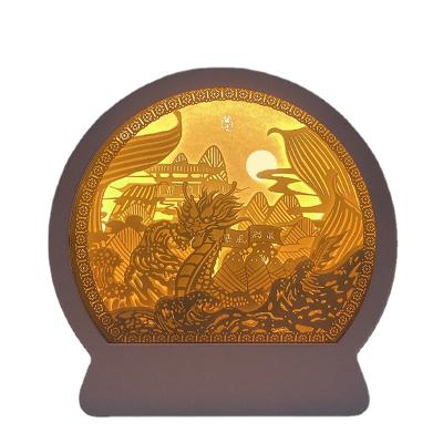 China Factory direct sales modern exquisite energy saving led 3d christmas paper carving lamp for sale