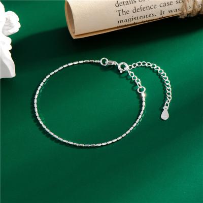 China Nickel Free Lead Free Simple Fashionable Silver Bamboo Chain Bracelet S925 With Stamp For Women Girls for sale