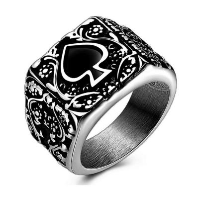 China Skeleton King High Quality Stylish Extremely Durable Collection With Matte Finish Stainless Steel Fire Pit Black Heart Poker Rings for sale