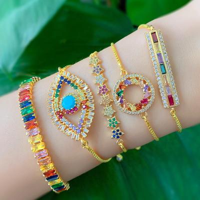 China CLASSIC e-commerce accessories fashion colorful optional zircon devil's eye bracelets variety of bracelets for sale