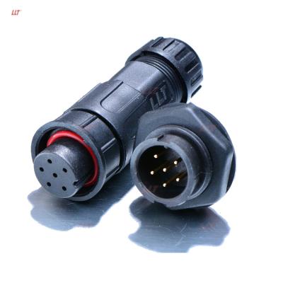 China Waterproof LED Light 6pin Panel Connector Ip67 LLT Electrical Waterproof Connector 2 3 4 5 7 8 9pin for sale