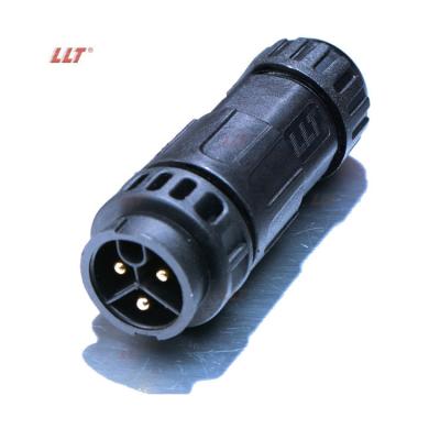 China Plastic power LLT M19 bayonet connector waterproof plug 3 pin ip67 ip68 cable connector for sale