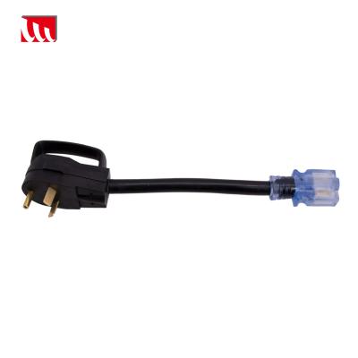 China 30Amp Male to 15Amp Female RV Adapter with Handle NEMA TT-30P to NEMA 5-20R LA050A(H)-LA007D for sale