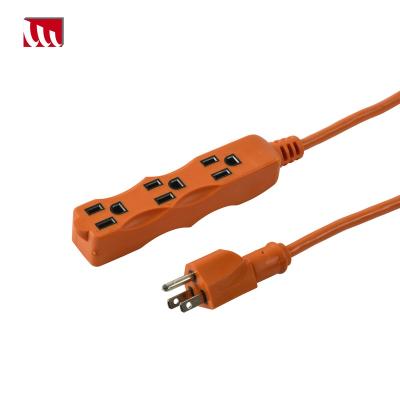 China 3-Outlet Low Power Orange Indoor Extension Cord LA004F/LA052DA for sale