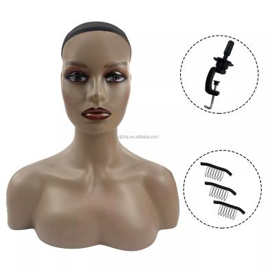 China Factory wig with unbreakable PE material head mannequin stand wig stand mannequin head directly for sale