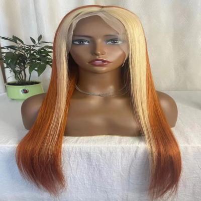 China Body Wave Trend New Remy Human 100% 350/613 Mixed Color 13*4 Transparent Light Lace Frontal Wig for sale