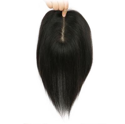 China Best Selling 100% Remy European Silk Base Virgin PU Straight Round Hair Wig Hairpiece For Women for sale