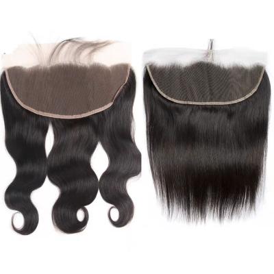 China 13x4 Lace Frontal Human Hair Closure Brazilian Straight Swiss Human Hair Closure Transparent Lace Closure for sale