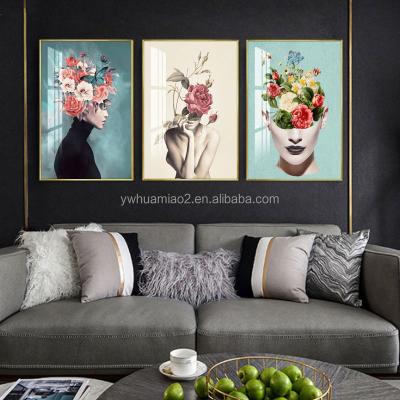 China Waterproof+ECO-Friendly Nordic Princess Flower Modern Canvas HD Poster Abstract Prints Wall Picture Canvas Abstract Women Painting Modern Art for sale