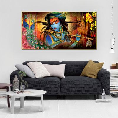 China Abstract Cuadros Home Picture Waterproof+ECO-Friendly Living Room Decor Portrait Wall Modern Art Picture Radha Krishna Wall Painting for sale