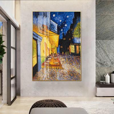 China Waterproof+ECO-Friendly Van Gogh Cafe Terrace At Night Glass 5d Frame Wall Frame Wall Painting Famous World Famous Glass Painting Reproduction for sale