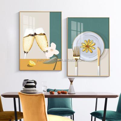 China Modern Wall Art Crystal Wall Art Waterproof+ECO-Friendly Dining Room Wine Table Decor Crystal Porcelain Paintings Pictures for sale