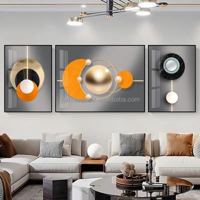 China Waterproof+ECO-Friendly Sofa Living Room Wall Decoration Tempered Glass Wall Pictures New Luxury High End Modern Art With Frame for sale