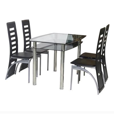 China 2021 New MODERN Modern Dining Table 4 Set Tempered Glass Dining Table Set for sale