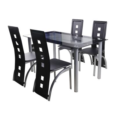 China Modern Stylish 6 Dining Tables And Chairs Stainless Steel Chairs Set Modern for sale