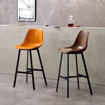 China Modern Design Contemporary Bar Furniture T Shape Home Bar Stool With Stainless Steel Back Legs Bar Chair for sale