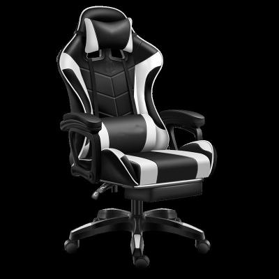 China Custom Cheap High Back PU PC Gaming Computer Leather Office Furniture (Size) Adjustable Custom Packing Gaming Chair With Footstool for sale