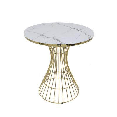 China K/D Classic Design Luxury Round Modern Stainless Steel Marble Coffee Table for sale