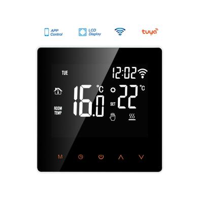 China Tempered Glass Panel Tuya Wifi Touch Screen Panel Wall Smart Switch Digital Temperature Controller for sale