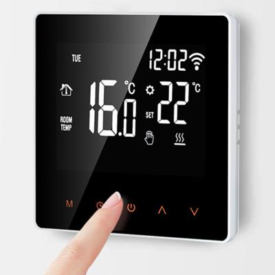 China Tempered Glass Panel Smart Home Room Wall Wifi Touch Digital Thermostat Controller Temperature Control Switch for sale