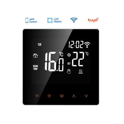 China Tempered Glass Panel Wifi Touch Screen Panel Tuya Digital Temperature Controller Smart Thermostat Remote Switch for sale