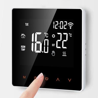 China Tempered Glass Panel 86*86MM EU/UK Touch Screen Tuya Wifi Panel Temperature Controller Smart Switch Thermostat for sale