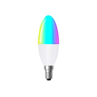 China Warehouse Light 6W Wifi Smart Alexa Rgbcw Table Lamp E14 Tip Bubble Bulb With Voice Control for sale