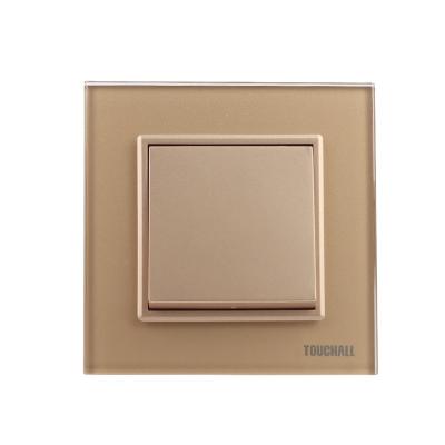 China PC/glass Touchall Switches Eu Standard Tempered Glass 2Gang Wall Panel Two Way Light Switch For Homes for sale