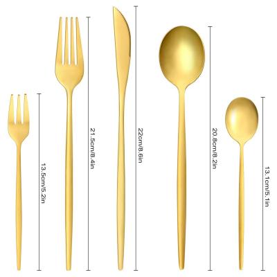 China Factory Price Sustainable Popular Style Luxury Wedding Table Forks Picnic Flatware Gold Spoon Flatware Sets for sale