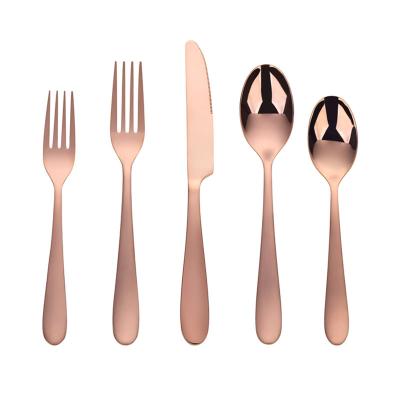 China Sustainable High Class Cutlery Spoon Fork Jieyang Set Stainless Steel Cutlery Rose Gold Knife Set For Restaurant for sale