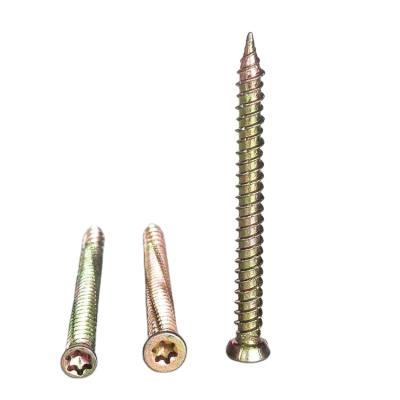 China Top Quality Good Prices Torx Flat Head T25 / T30 Countersunk Concrete Screw With Yellow Or White Galvanized for sale