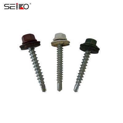 China HEX Painted Hex Washer Head Reduced Point Self Drilling Capping Screws for sale