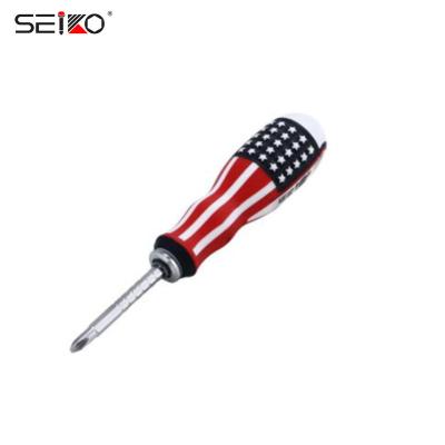 China DIY Tools American Flag Multi-fuction Straight Cross Head Magnetic Dismountable Screwdriver for sale