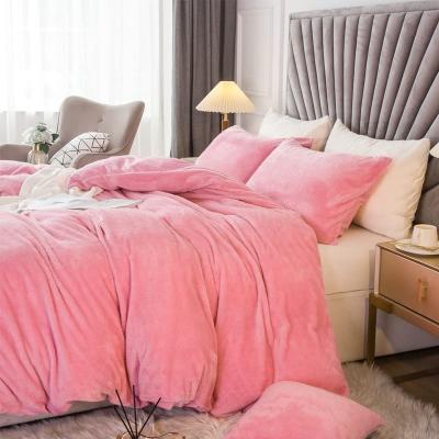 China Nondisposable Luxurious Flannel Comforter Blanket Soft Velvet Duvet Cover Set King For Home Bed for sale