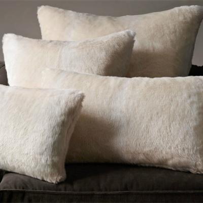 China Sustainable Faux Fur Tile Blanket Plush Cushion Cover Mongolian Soft Pillow For Home for sale