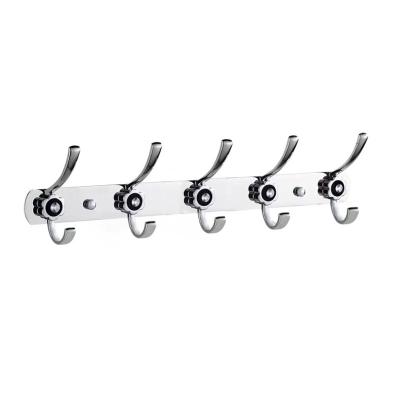 China Latest Sustainable Modern Custom Strong Heavy Duty Metalal Drill Hook Black And White Bathroom Hooks Stainless Steel for sale