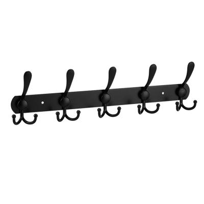 China New Design Quality Support Installation Durable Black Punch Free Double Hook Double Wall Hook for sale