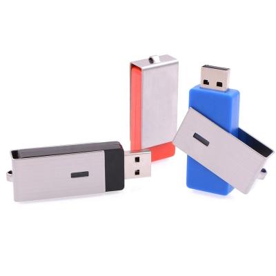 China USB open automatically by rotating 360° ° Hot sale customized LOGO 1GB pendrive to 64GB 360 degree rotating USB flash with steel cover 2.0 and 3.0 U disk for sale