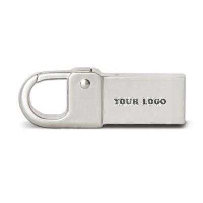 China Logo ignition when connect to computer Mini Usb dirve metal flash hook pendrive to custom flash factory directly 8gb 16gb 32gb 64gb Logo Engraved USB drive for sale